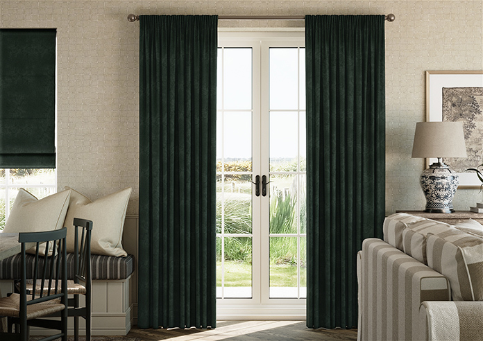Faux Suede, Bottle Green - Made to Measure Curtains - Image 3